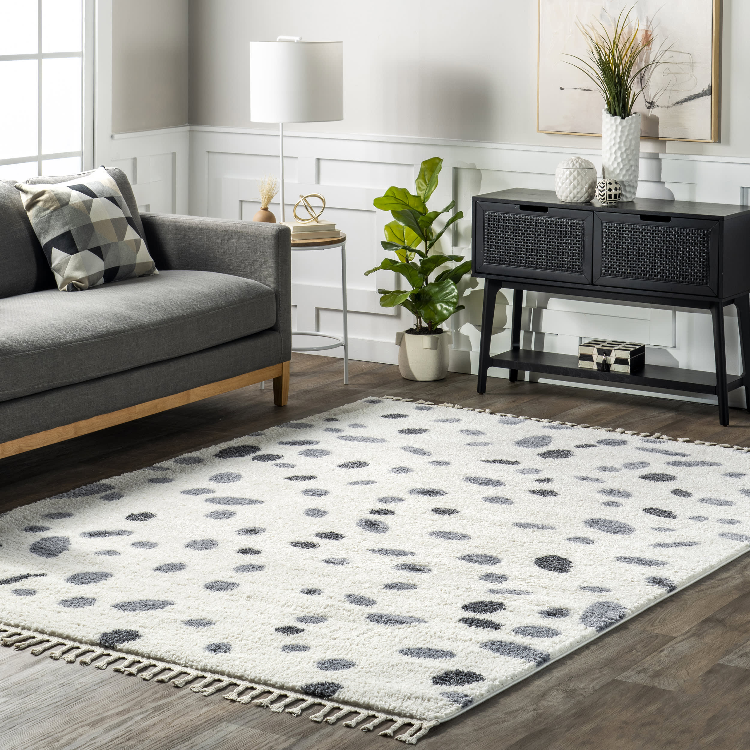 Brea Speckled Tasseled Rug | Beige Secondary image