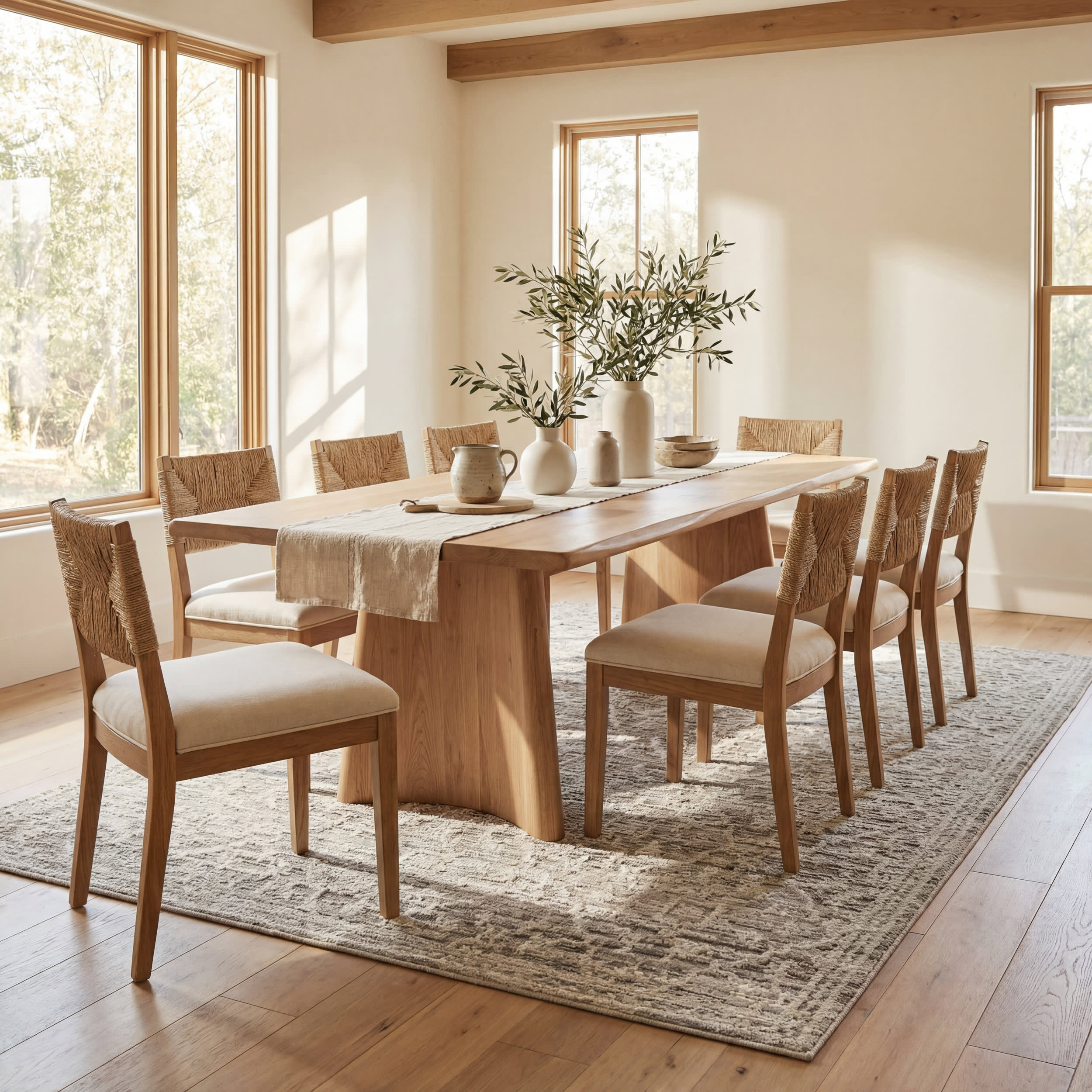 Nefre Traditional Diamond Rug | Green