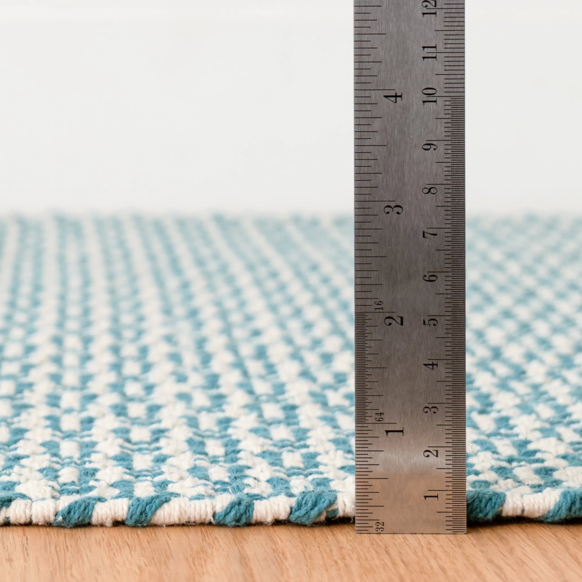 Miss Muffet Handwoven Cotton Rug | Teal