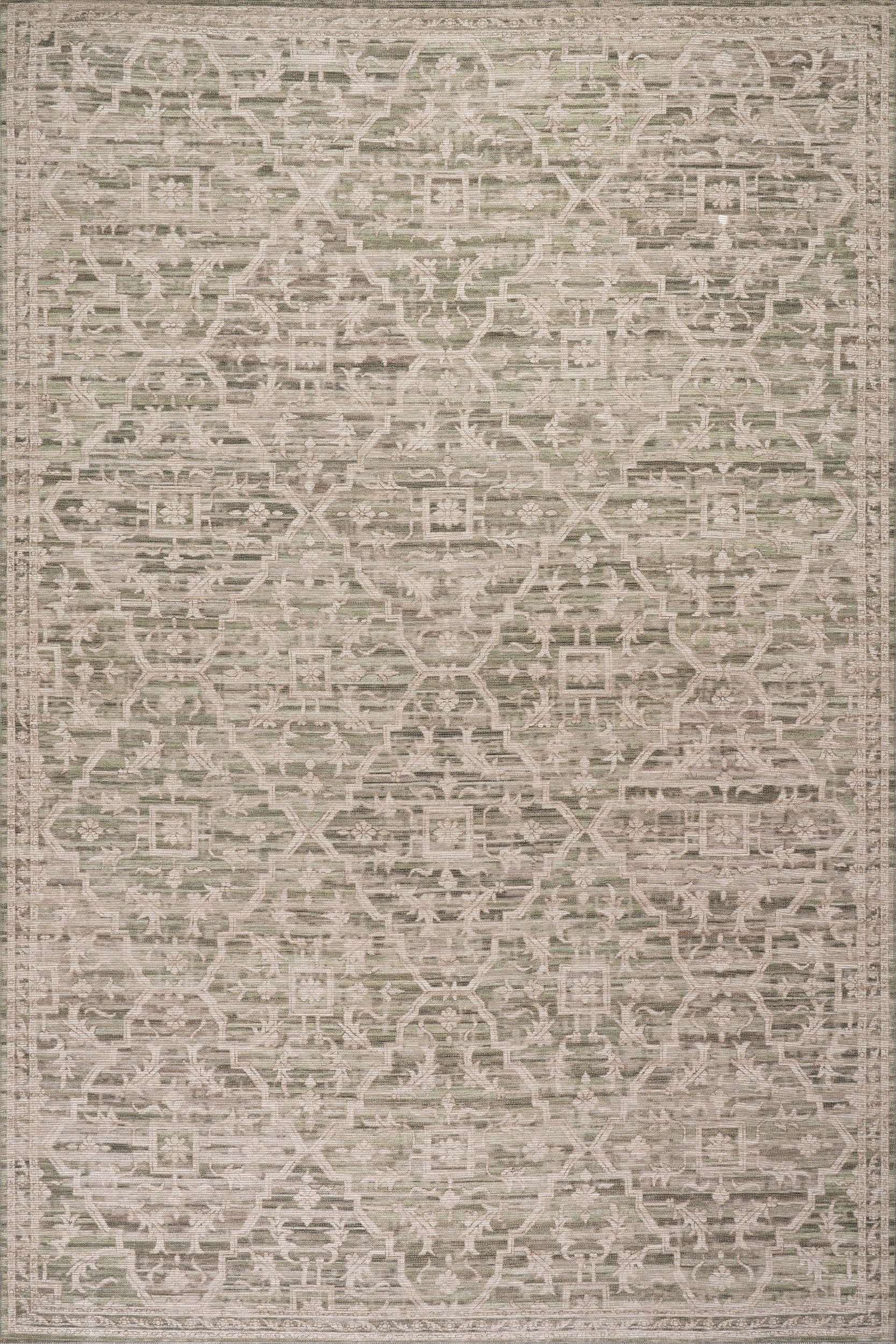 Nefre Traditional Diamond Rug | Green Image secondaire du produit