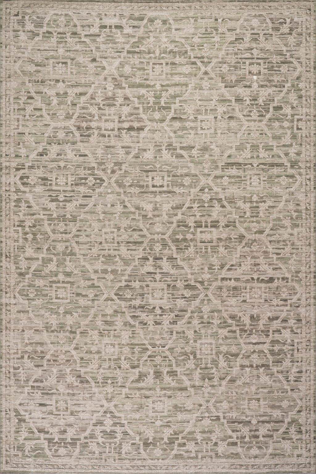 Nefre Traditional Diamond Rug | Green