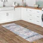 Allison Faded Washable Rug | Blue