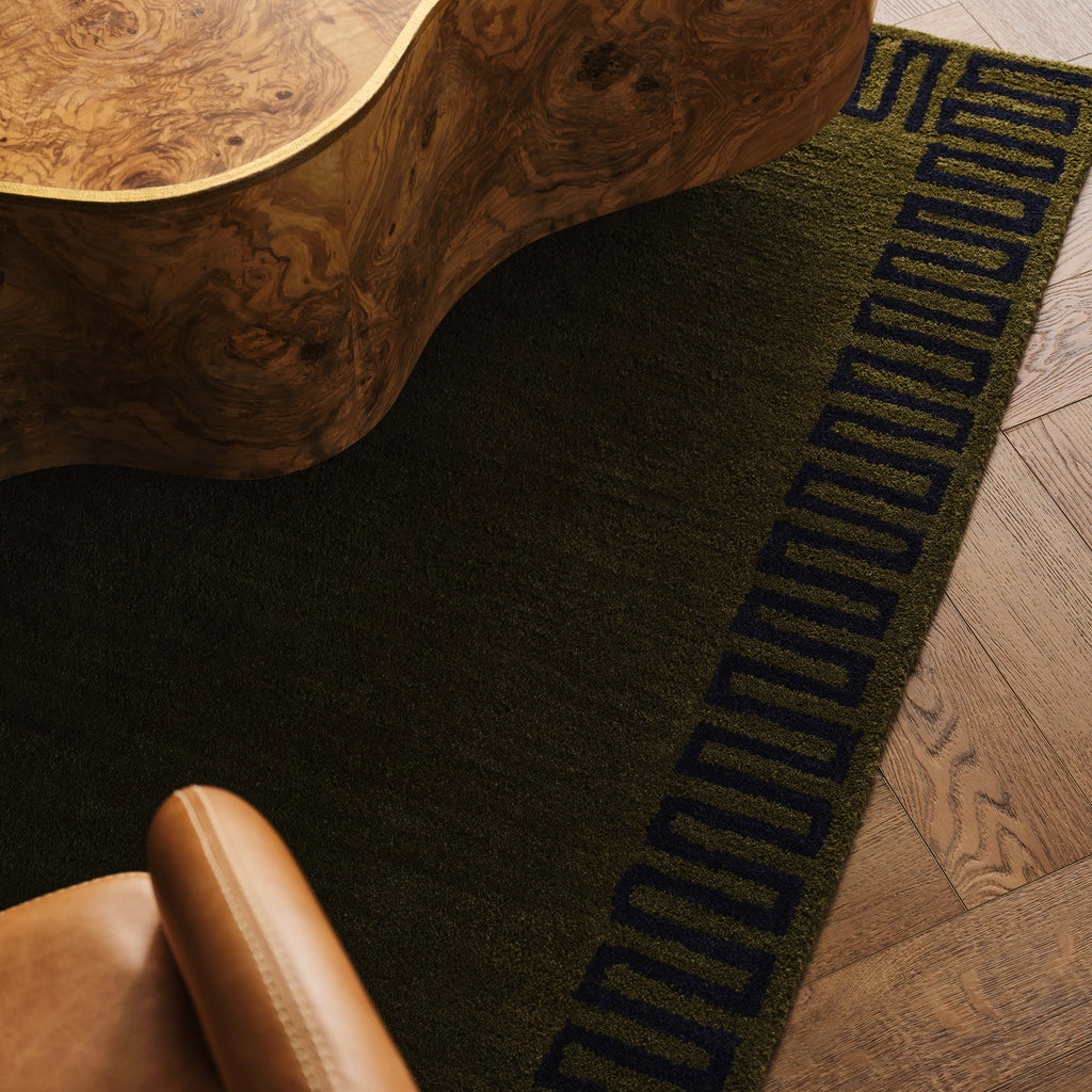 Taya Modern Bordered Rug | Green