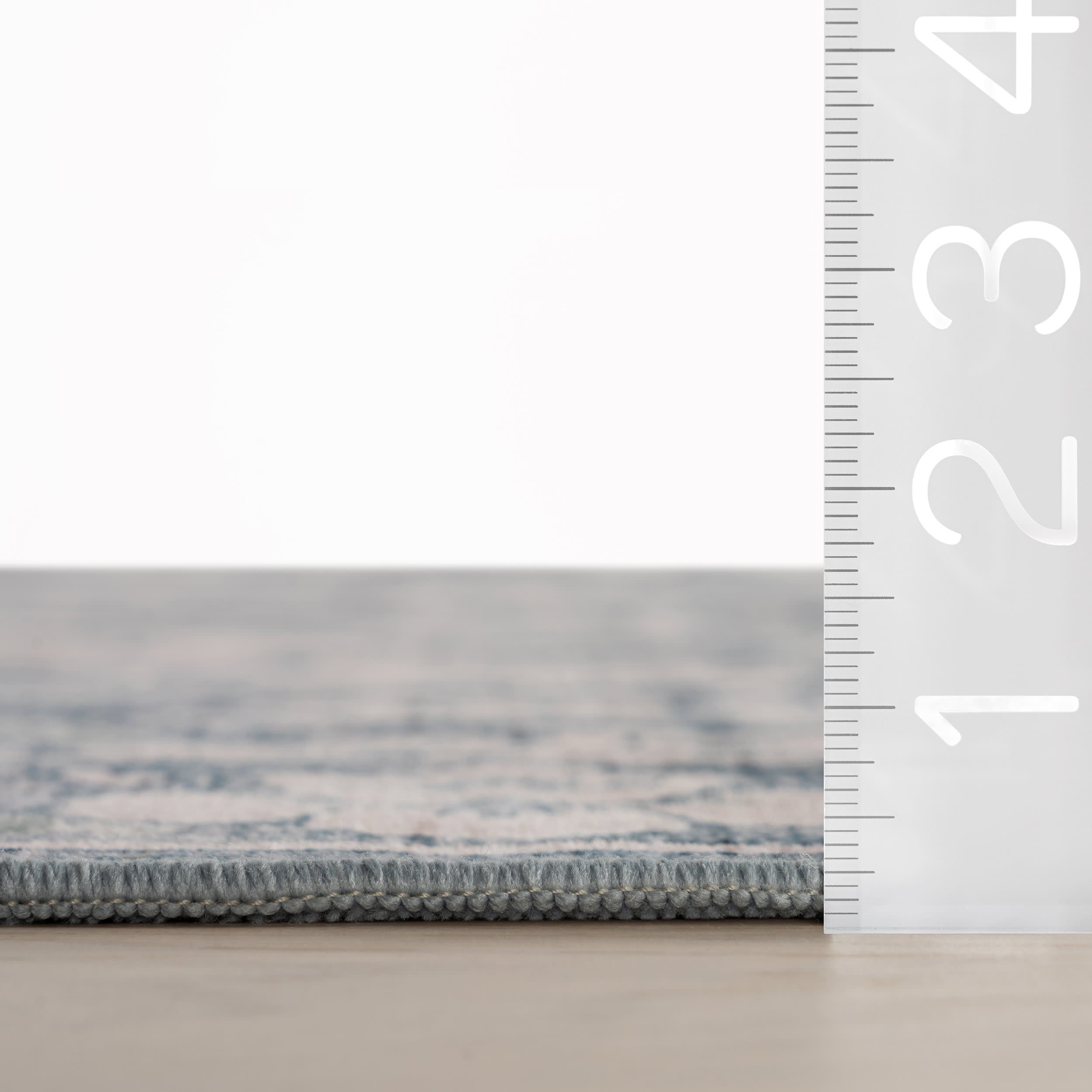Kinice Traditional Floral Washable Rug | Dark Blue