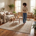 Tiye Traditional Floral & Paisley Rug | Beige