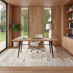 Timeless Charm Spill Proof Washable Rug | Beige