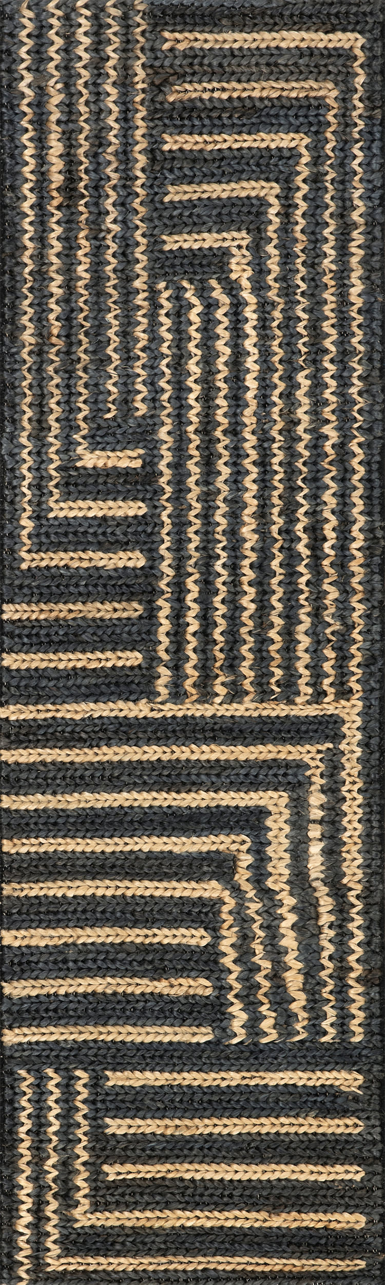 Grassland Handwoven Jute Rug | Black Main image