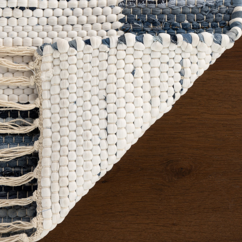 Dymera Denim Bohemian Bordered Rug | Blue