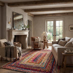 Bohemian Chindi Braided Rug | Multicolor