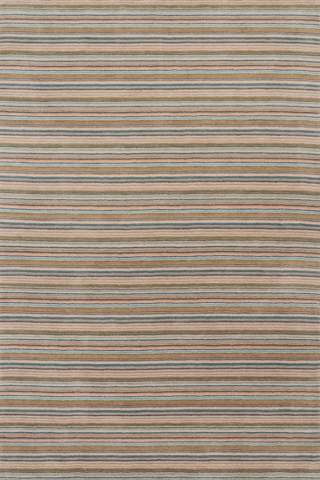 Brindle Stripe Hand Loom Knotted Wool Rug | Clay