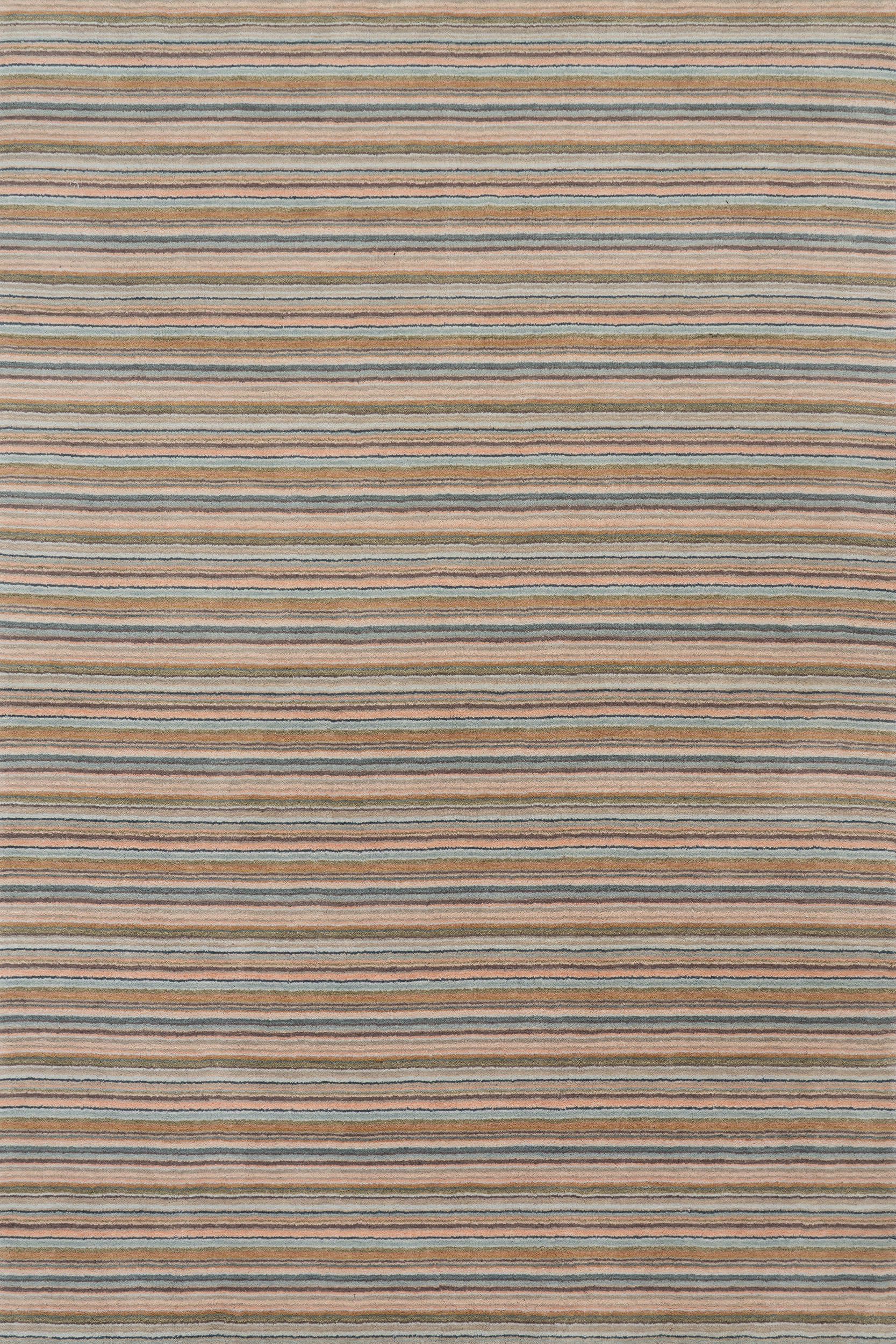 Brindle Stripe Hand Loom Knotted Wool Rug | Clay
