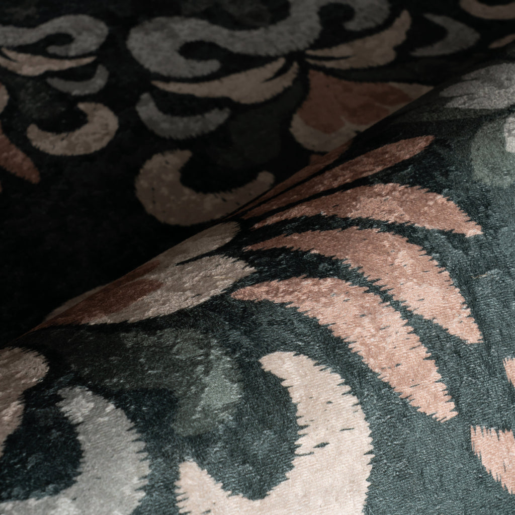 Fayna Floral Washable Rug | Green