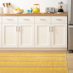Sunflower Ticking Machine Washable Rug | Yellow