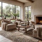 Vintage Medallion Fringe Rug | Beige