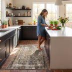 Vintage Medallion Fringe Rug | Beige