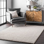 Soft Solid Shag Rug | White