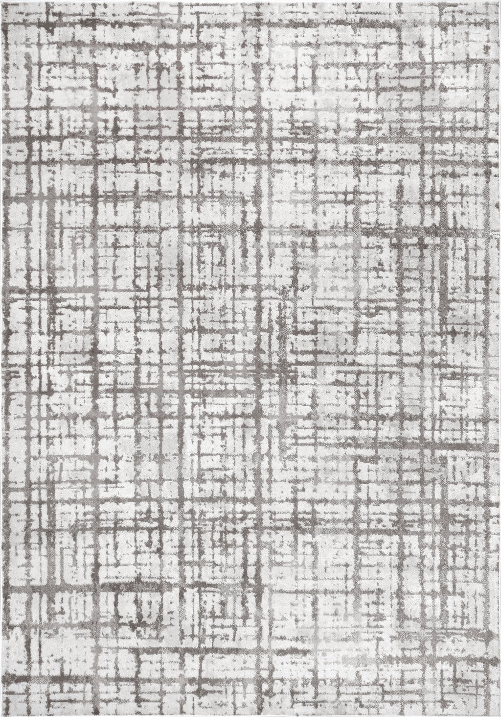 Aspen Distressed Crosshatch Rug | Light Grey