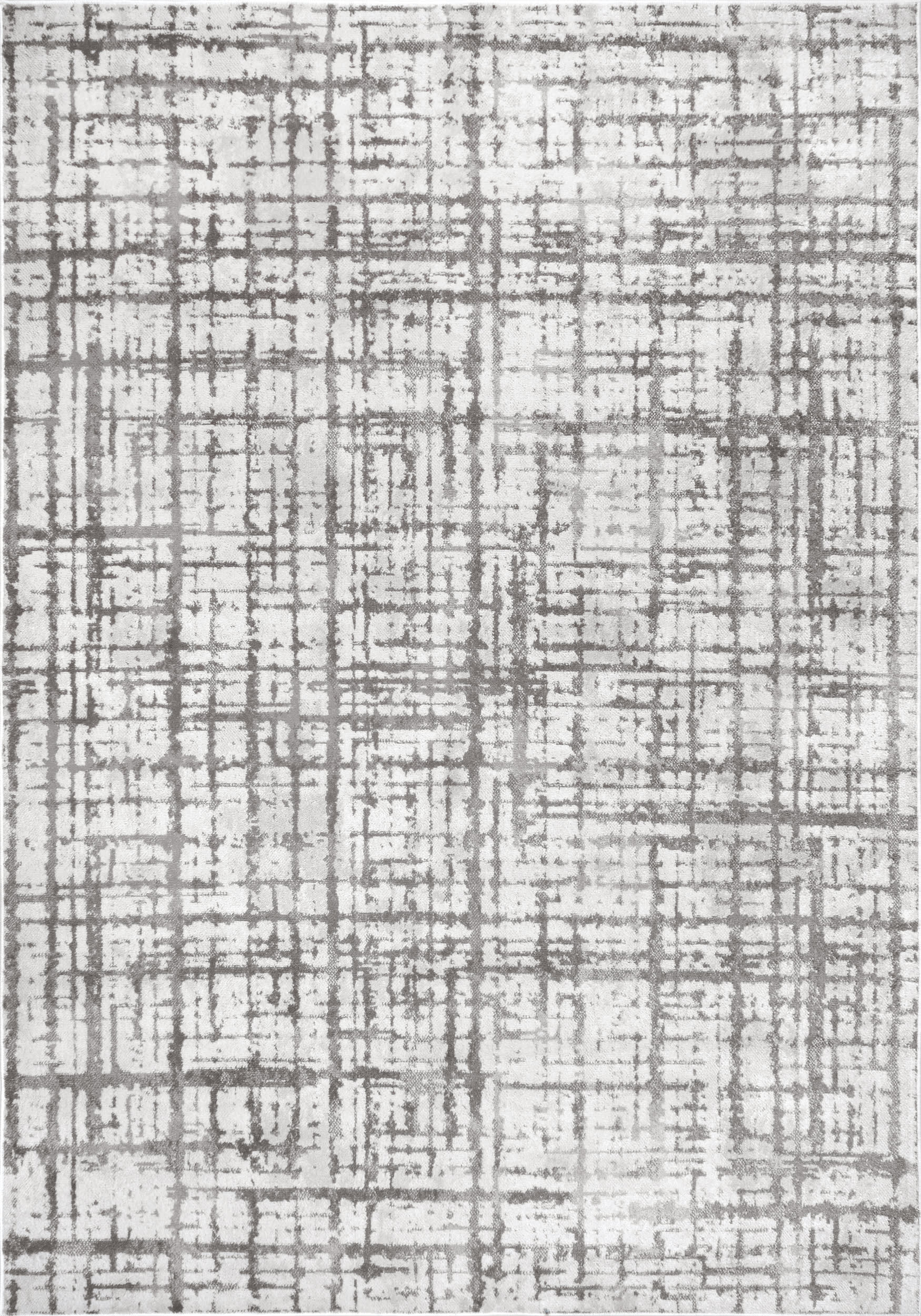 Aspen Distressed Crosshatch Rug | Light Grey