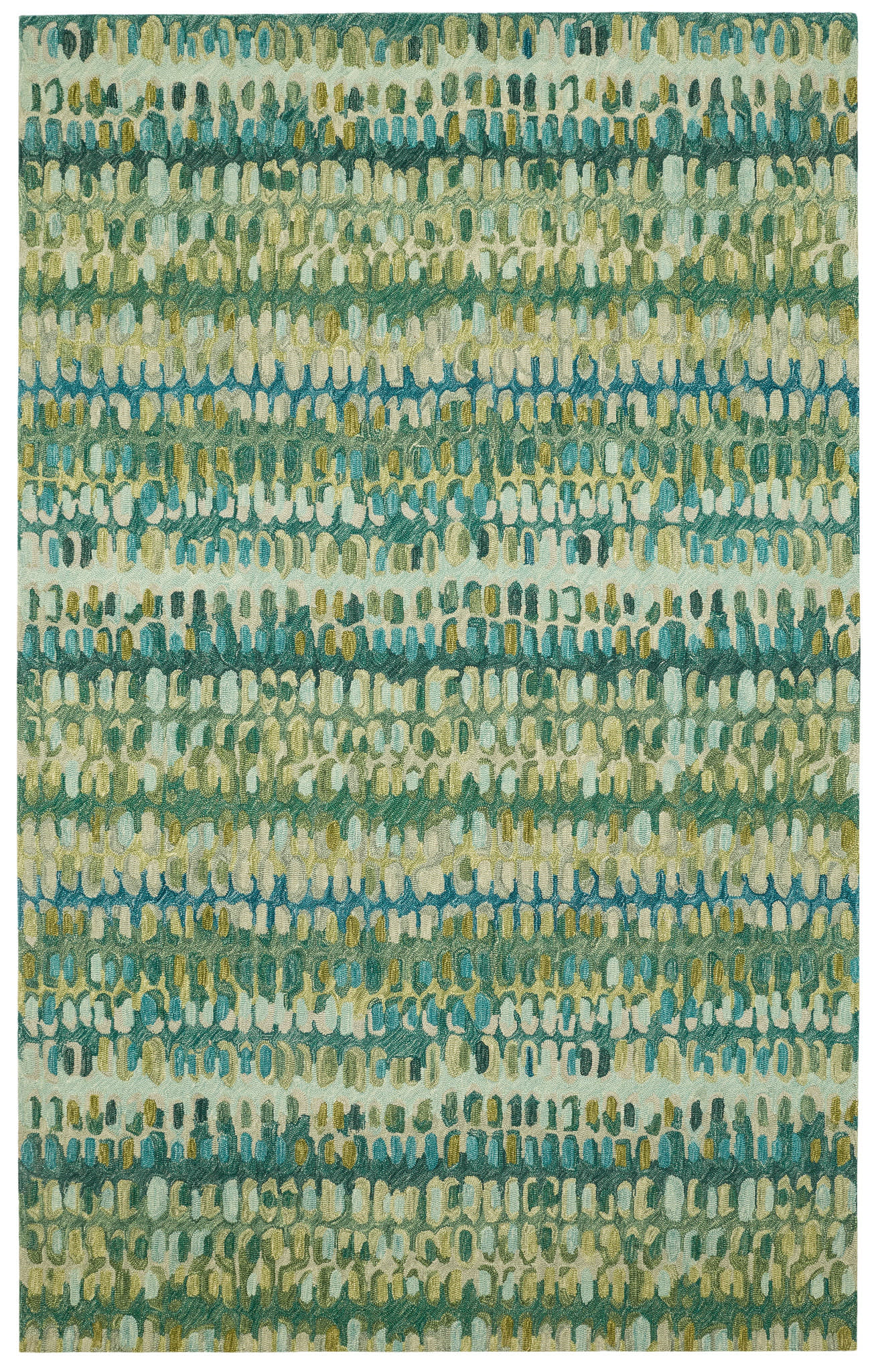 Paint Chip Hand Micro Hooked Wool Rug | Moss Main image