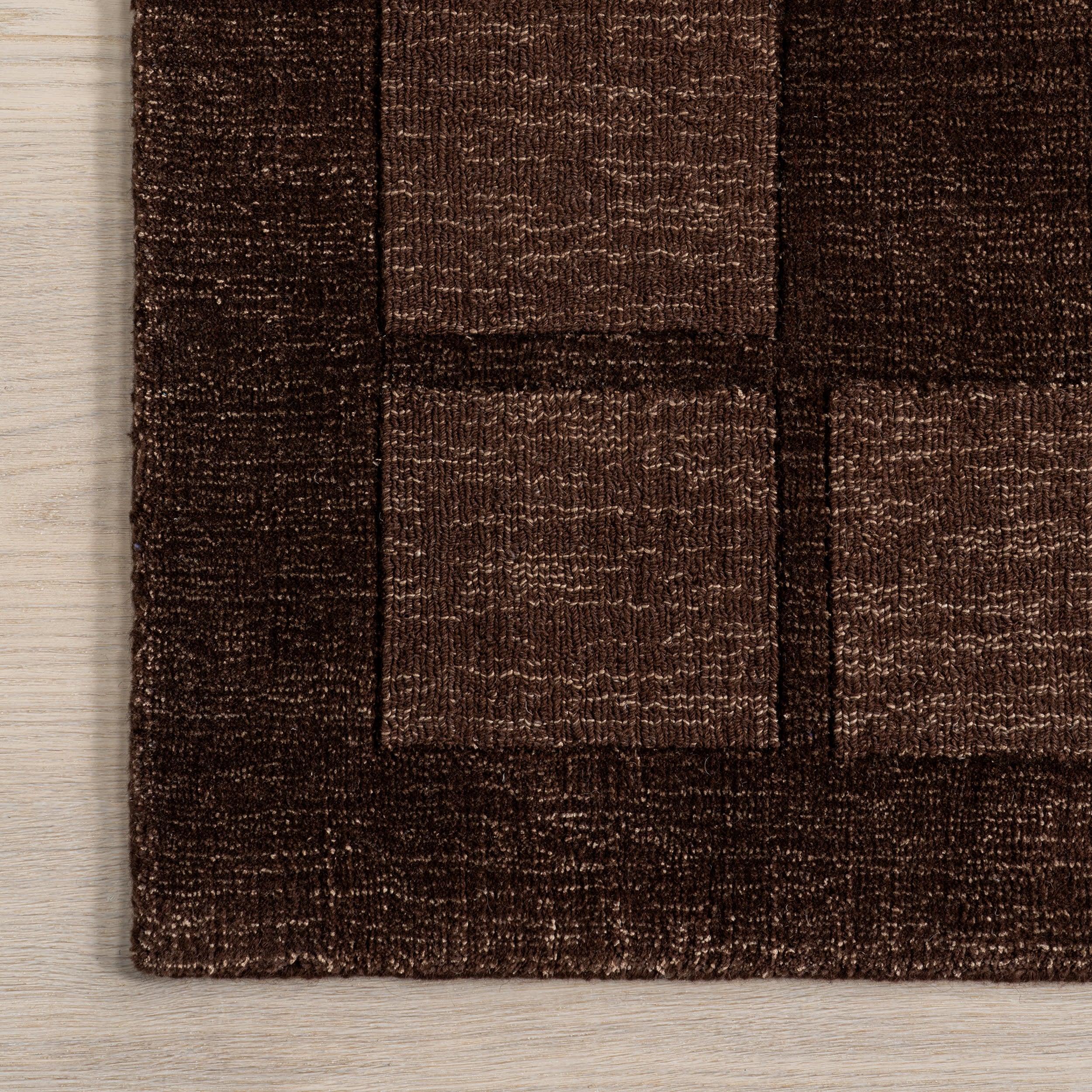 Petra High-Low Wool-Blend Rug | Truffle Brown