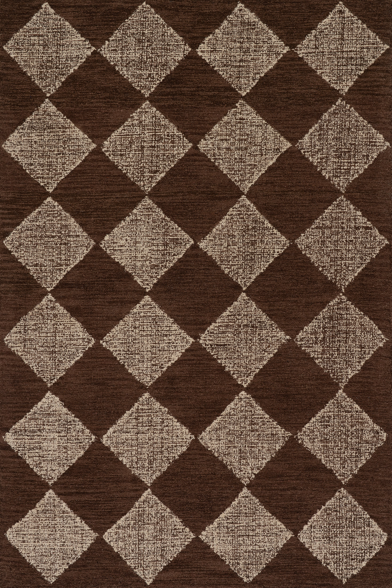 Tova Tufted Diamond Rug | Light Brown Image secondaire du produit