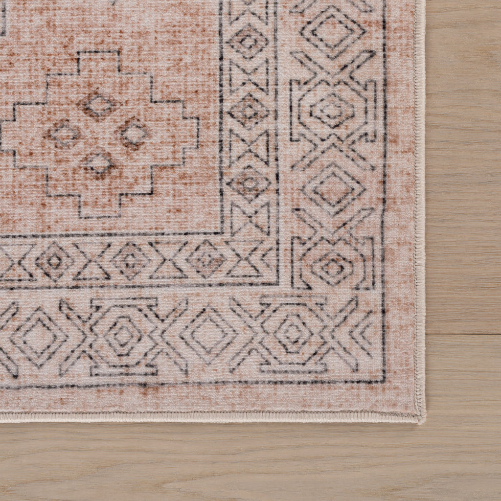 Kanna Oriental and Persian Washable Rug | Peach