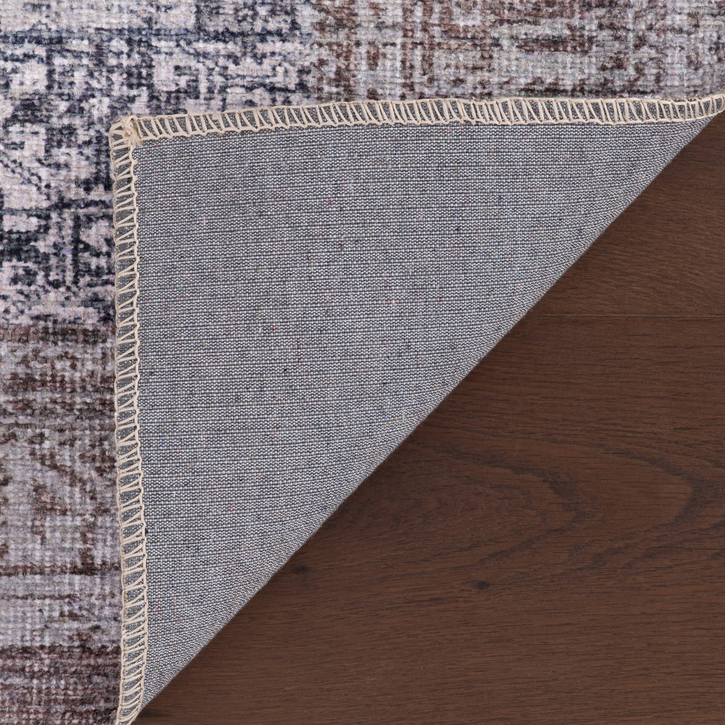 Delph Vintage & Distressed Washable Rug | Brown