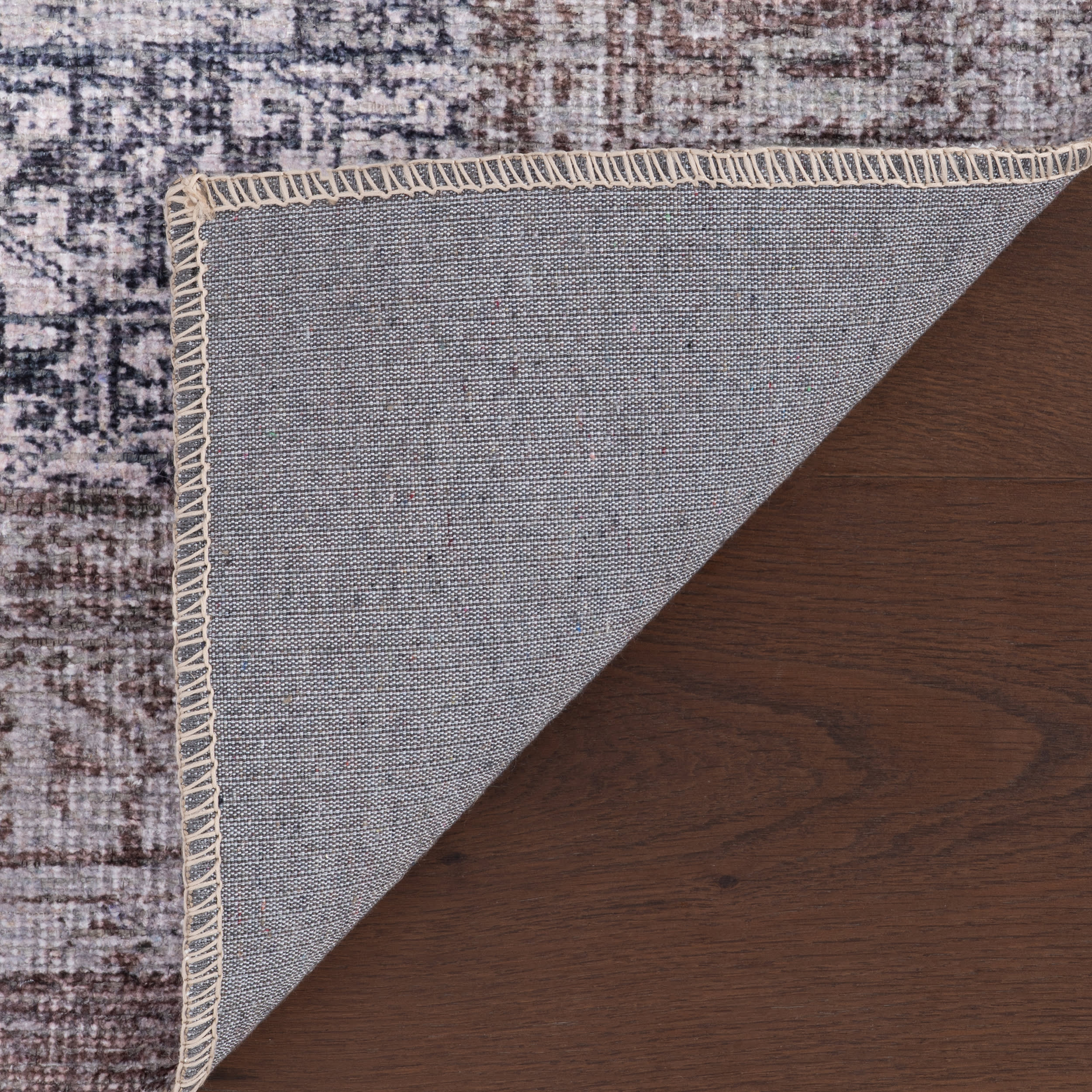 Delph Vintage & Distressed Washable Rug | Brown