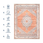 Stellar Medallion Washable Rug | Rust