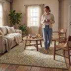 Lianna Washable Vines Rug | Green