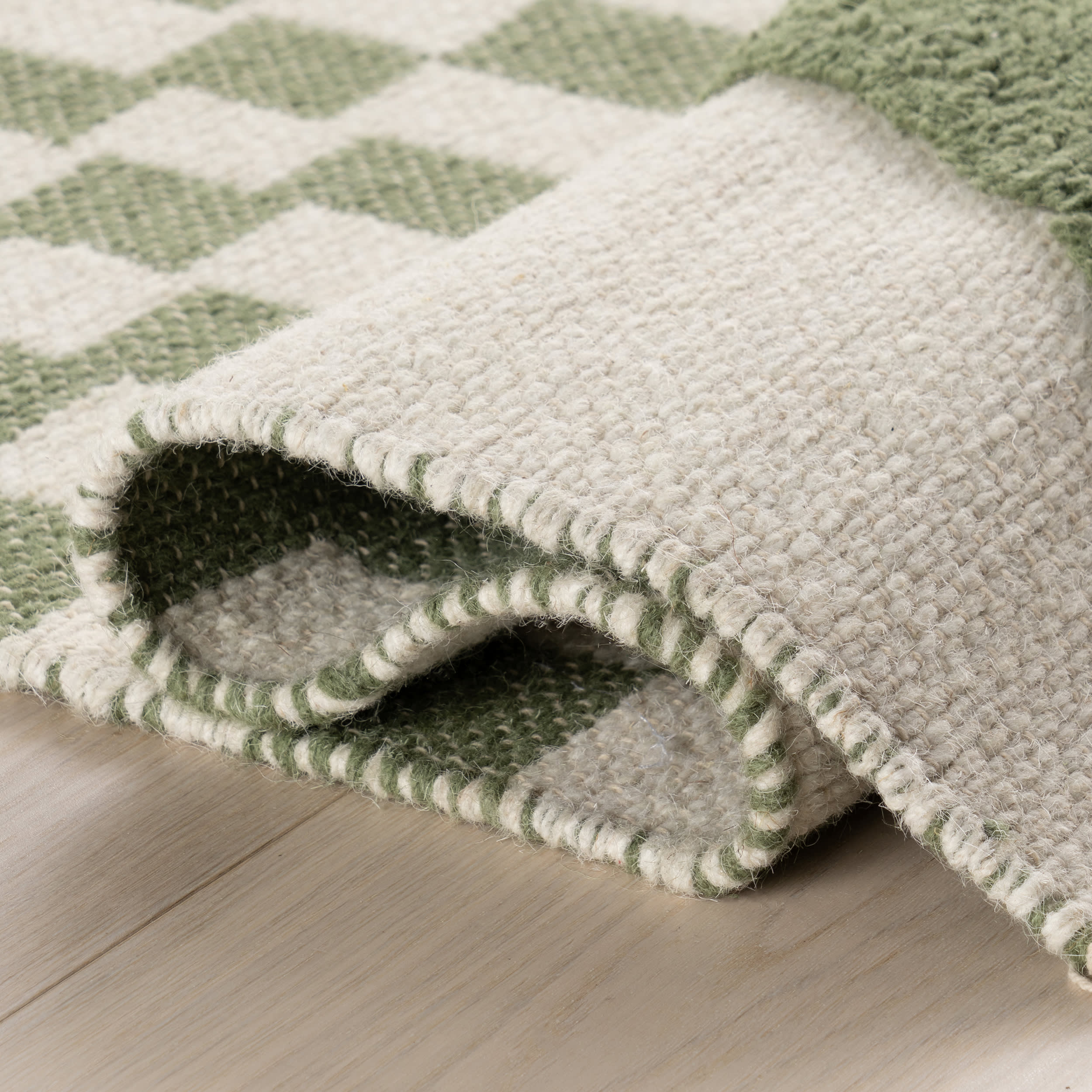 Monda Moroccan Bohemian Hand Woven Rug | Green