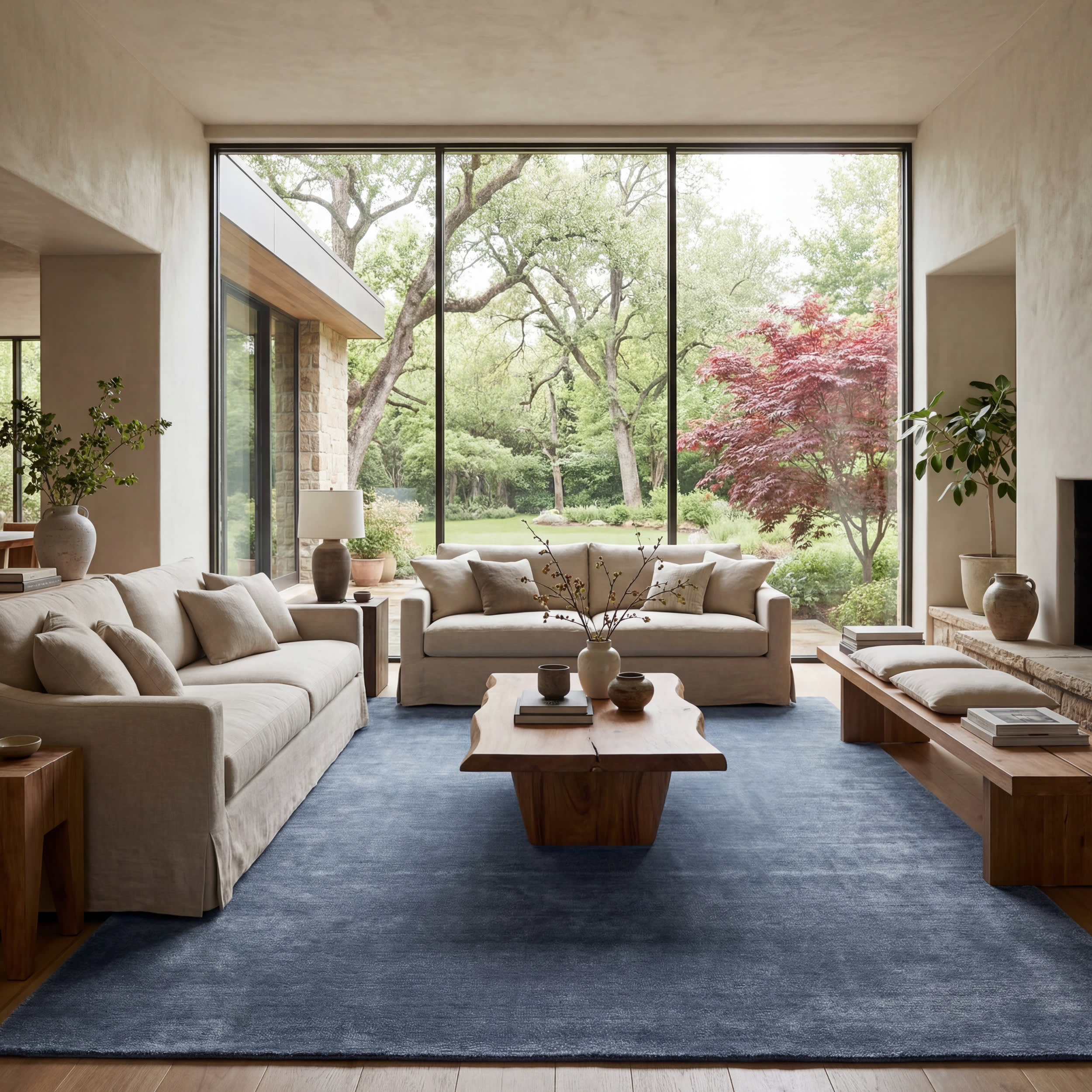 Arrel Speckled Wool-Blend Rug | Denim Secondary image