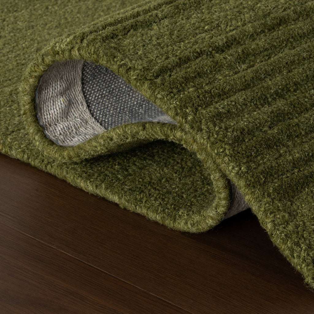 Cotina Modern Bordered Handmade Wool Rug | Green