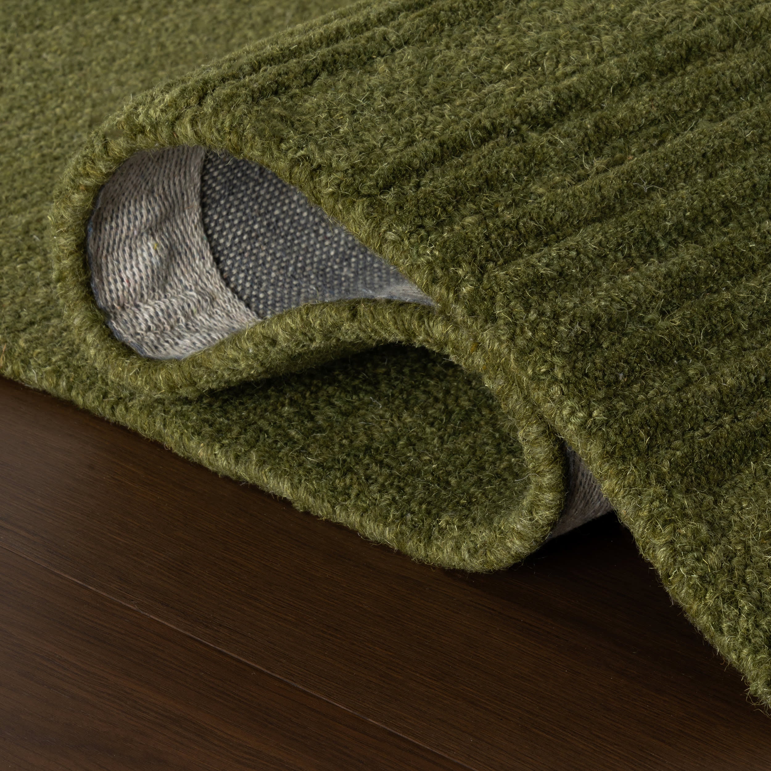 Cotina Modern Bordered Handmade Wool Rug | Green