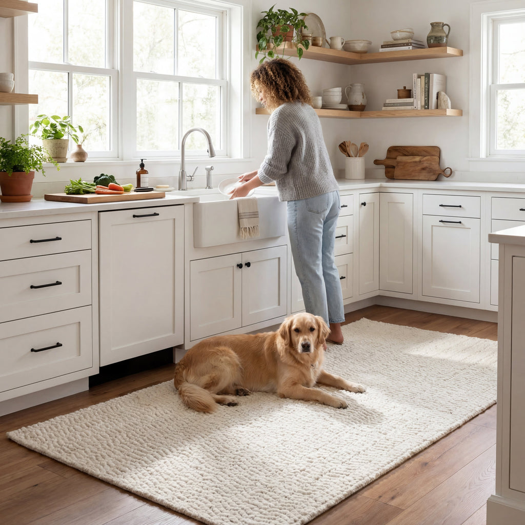 Sutton Solid Chevron Rug | Ivory