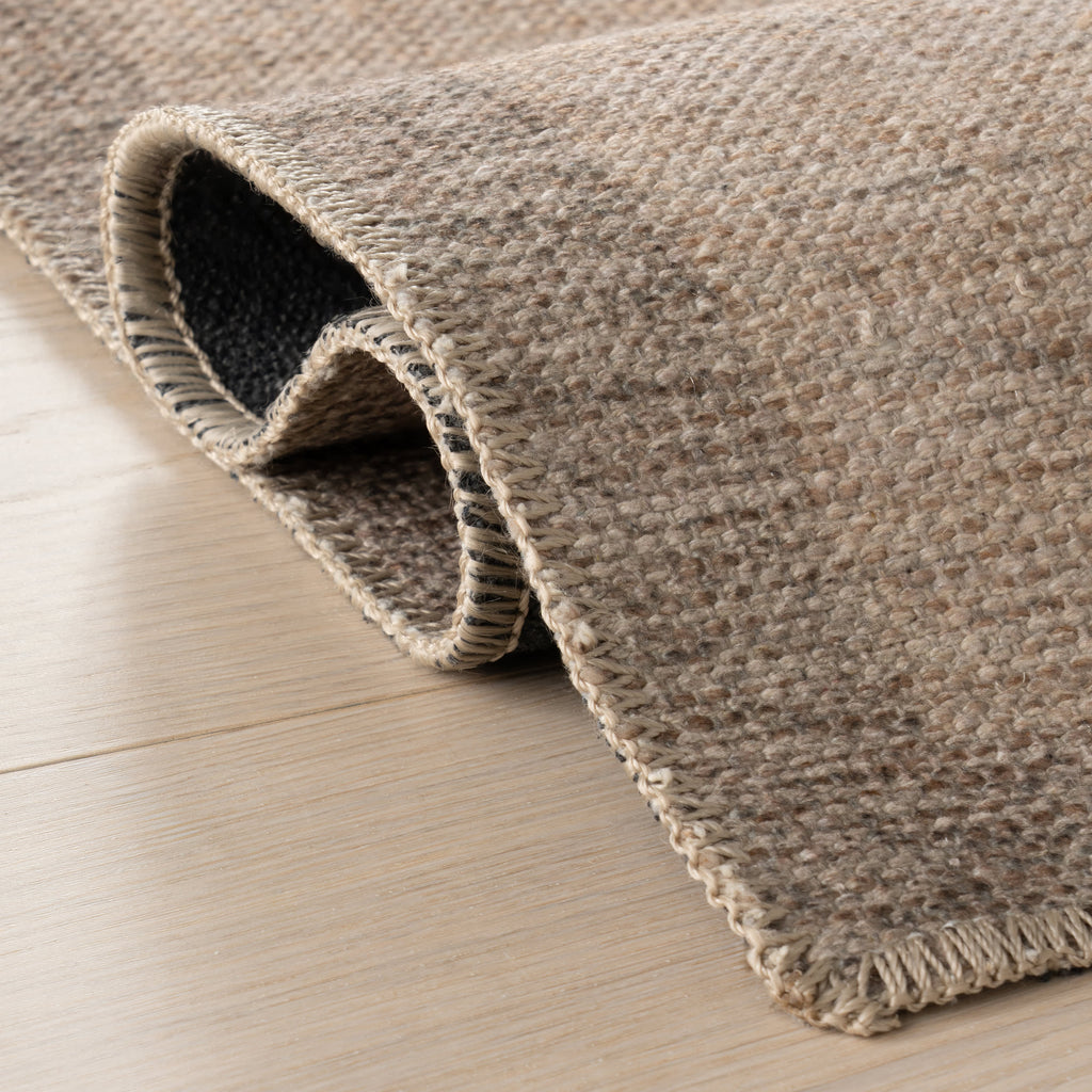 Nefe Bordered Washable Rug | Brown