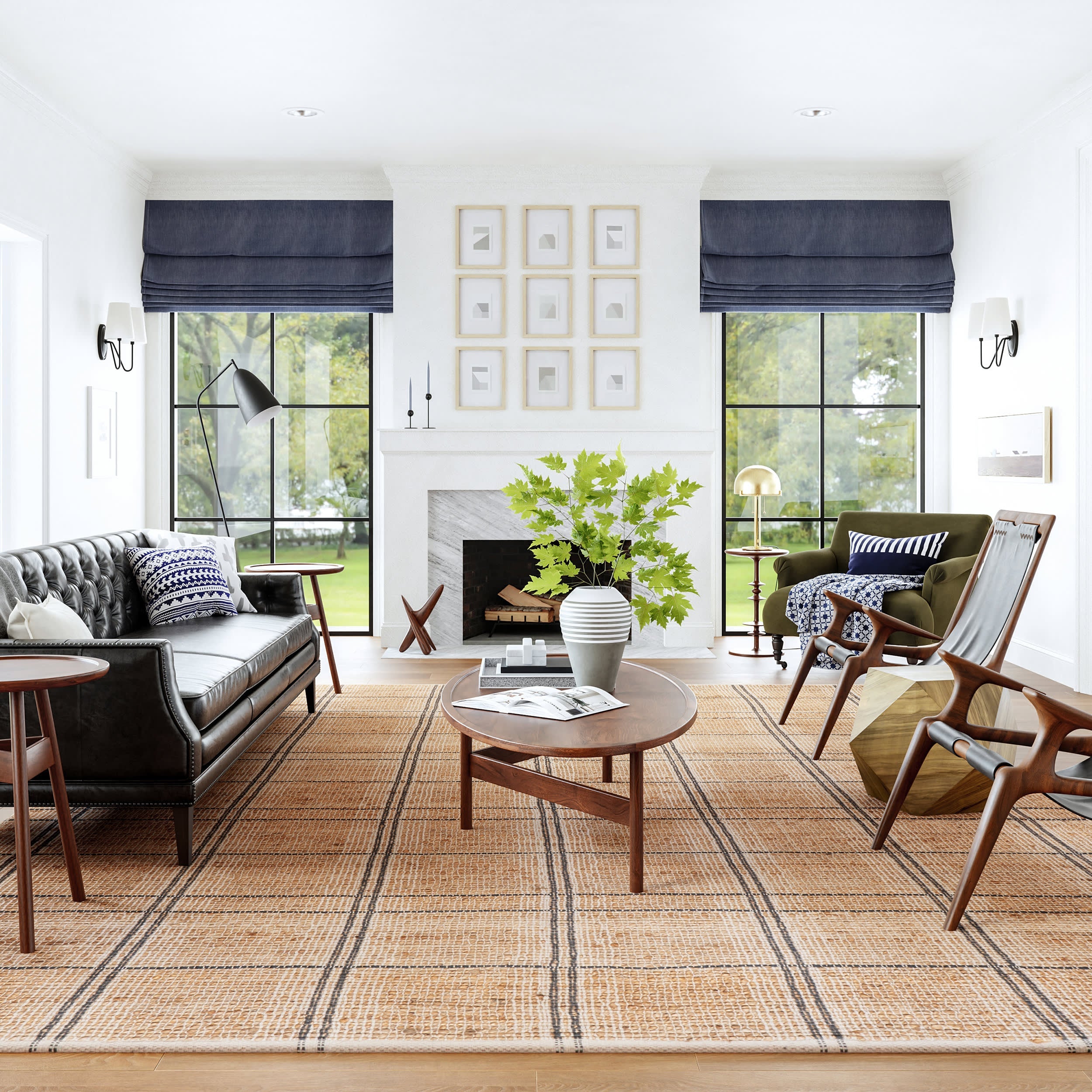 Oscar Plaid Jute Rug | Natural Secondary image