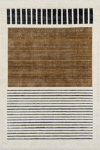 Anette Block Striped Rug | Beige