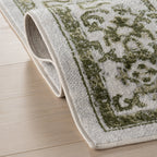 Charlisa Washable Faded Snowflake Rug | Green