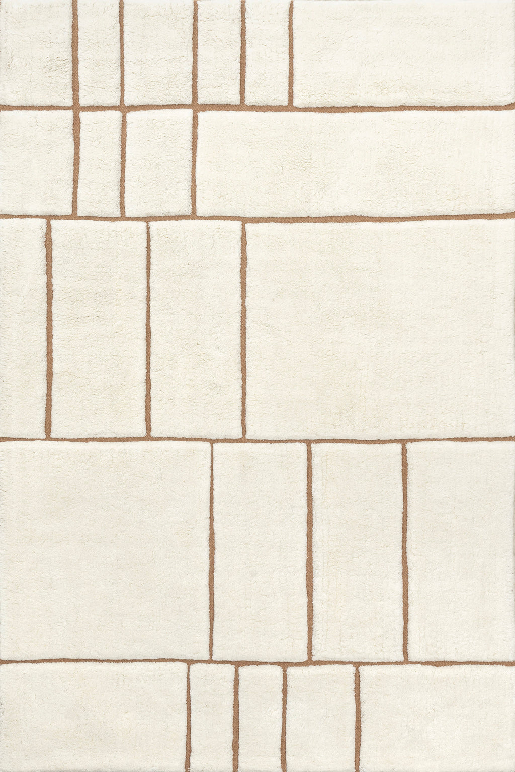 Brega Geometric New Zealand Wool Rug | Cream