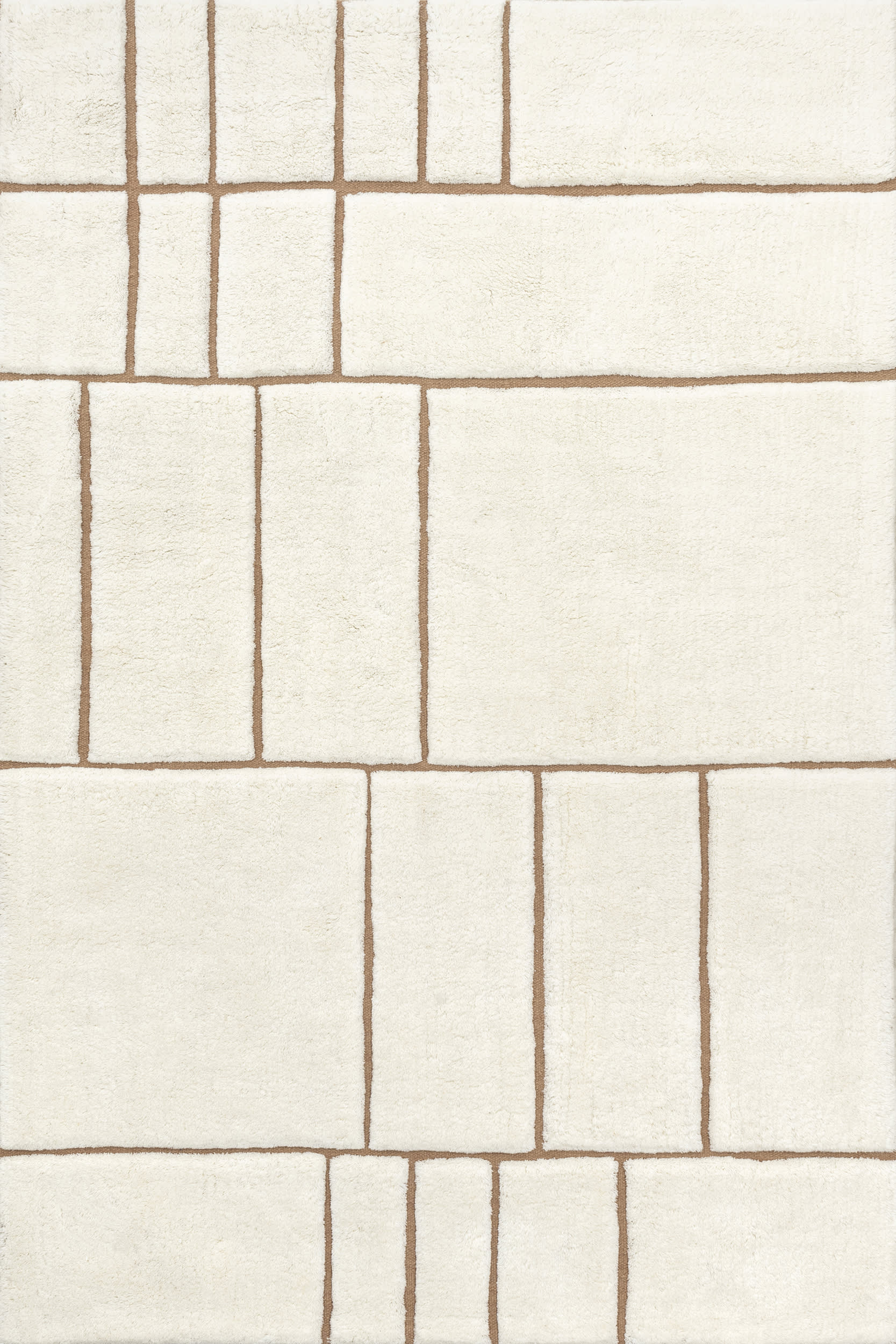 Brega Geometric New Zealand Wool Rug | Cream
