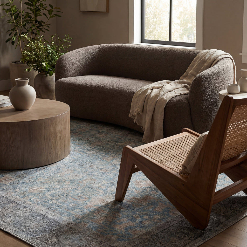 Odelia Vintage & Distressed Washable Rug | Blue
