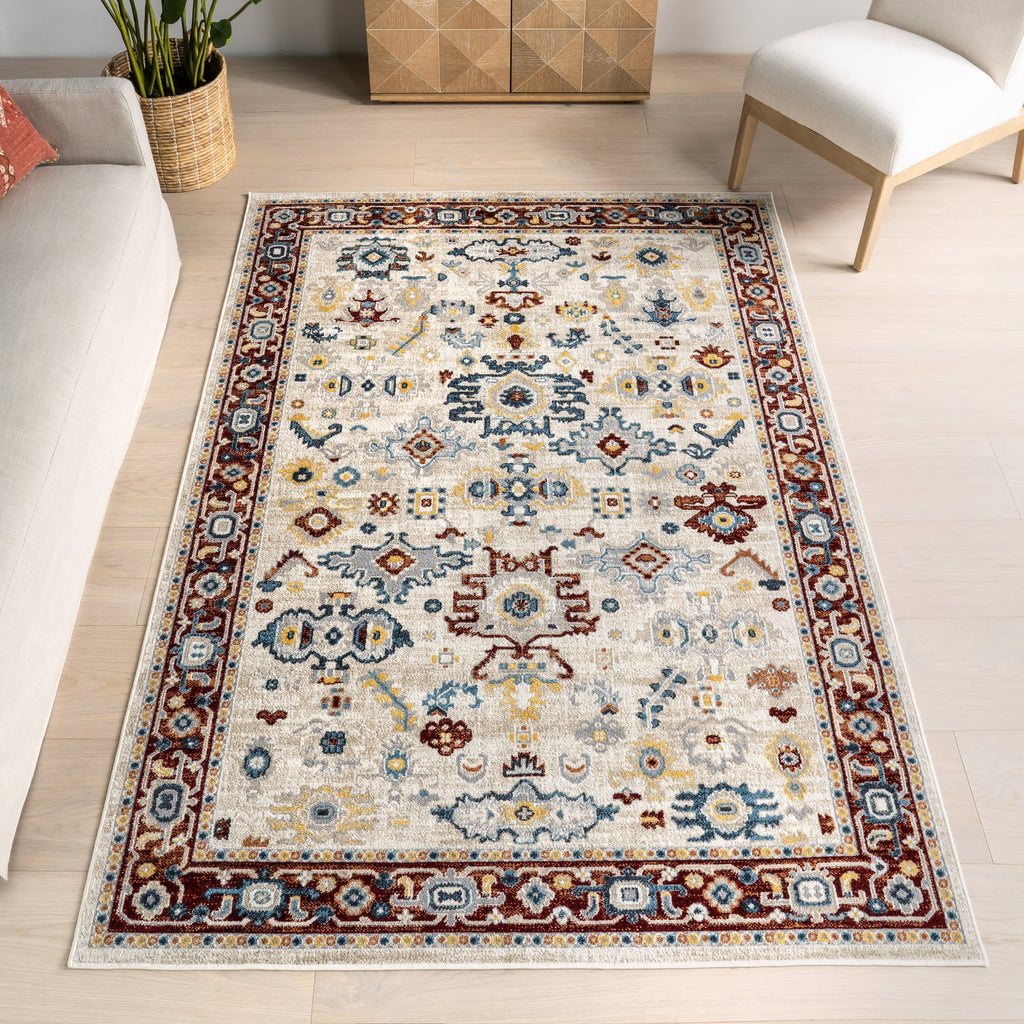 Anabelle Floral Medallion Washable Rug | Multicolor