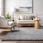 Plush Solid Shaggy Rug | Grey