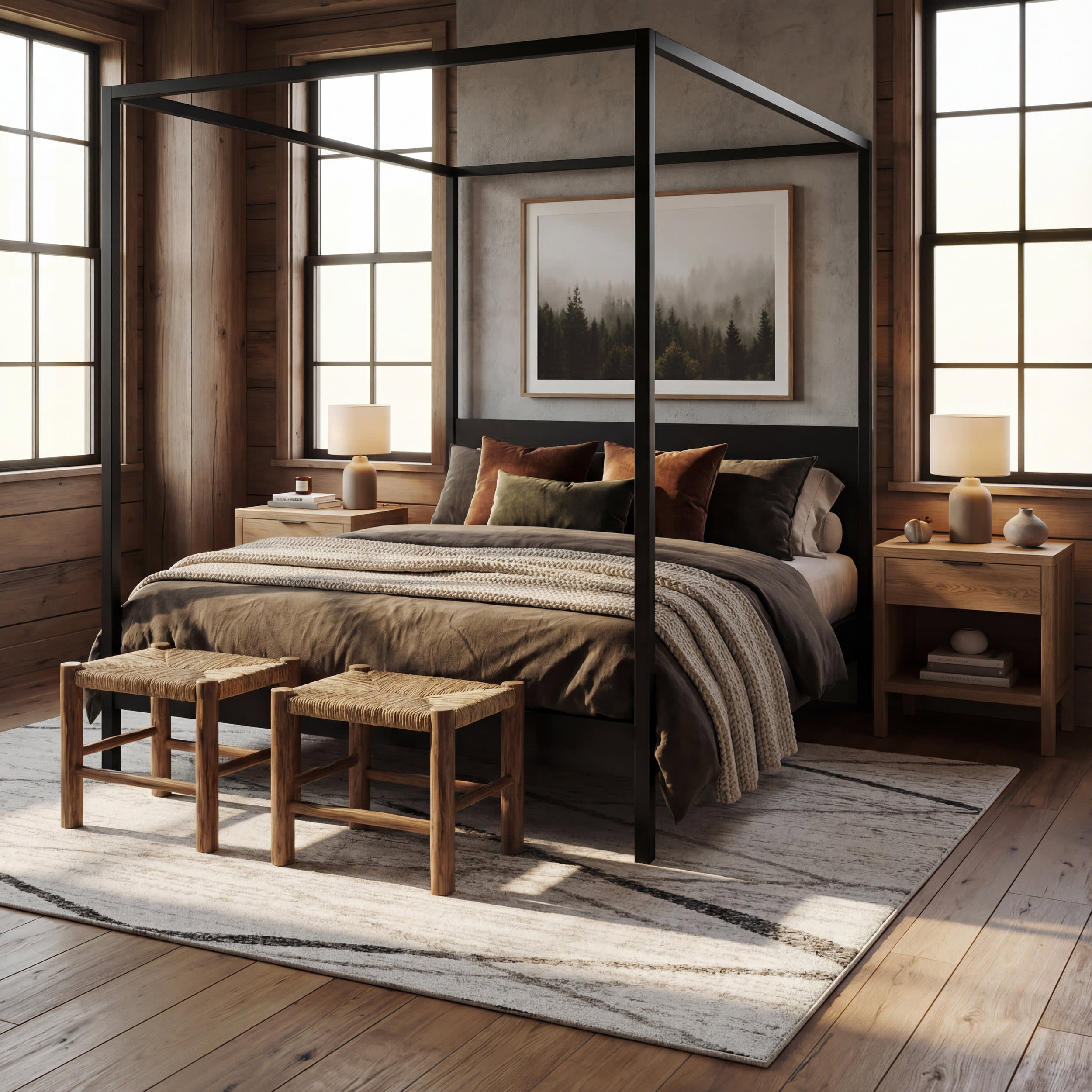 Broken Lattice Rug | Grey