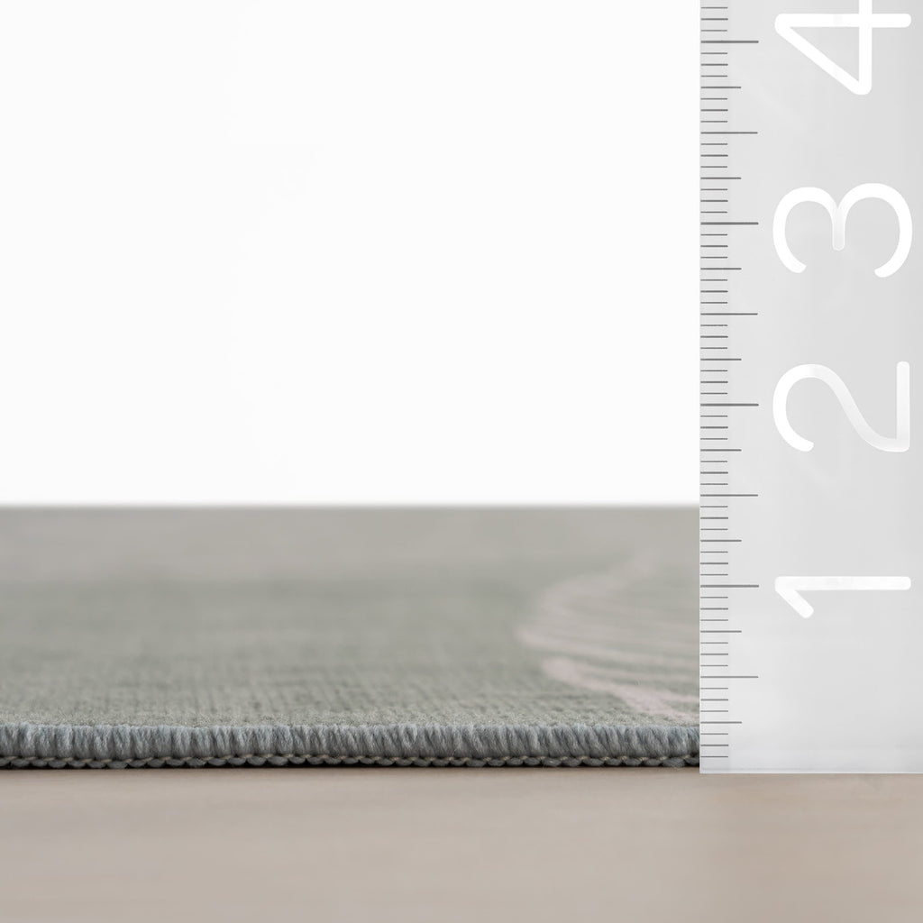 Cenavi Coastal Washable Rug | Green