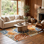 Floral Fireworks Indoor/Outdoor Rug | Blue