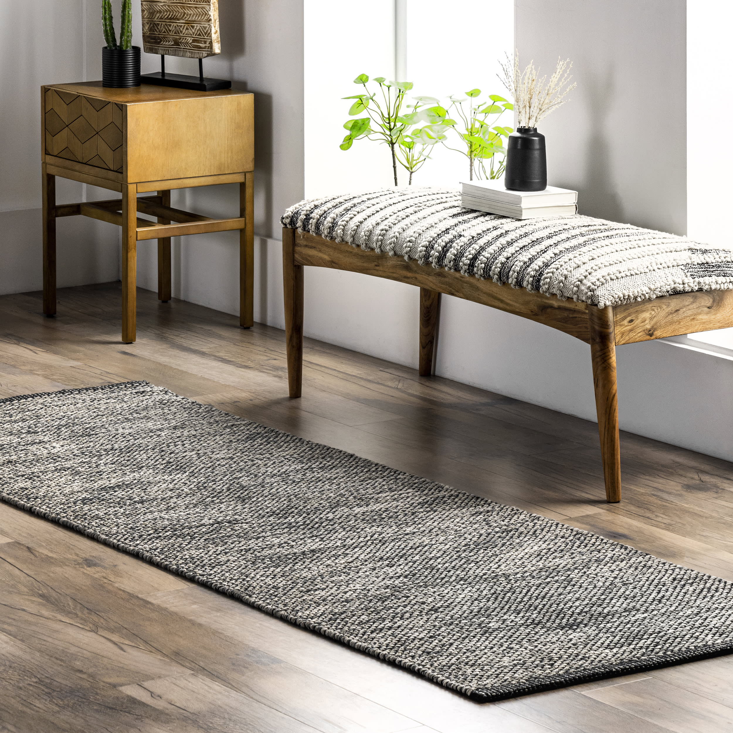 Cotton Solid Flatweave Rug | Grey Secondary image