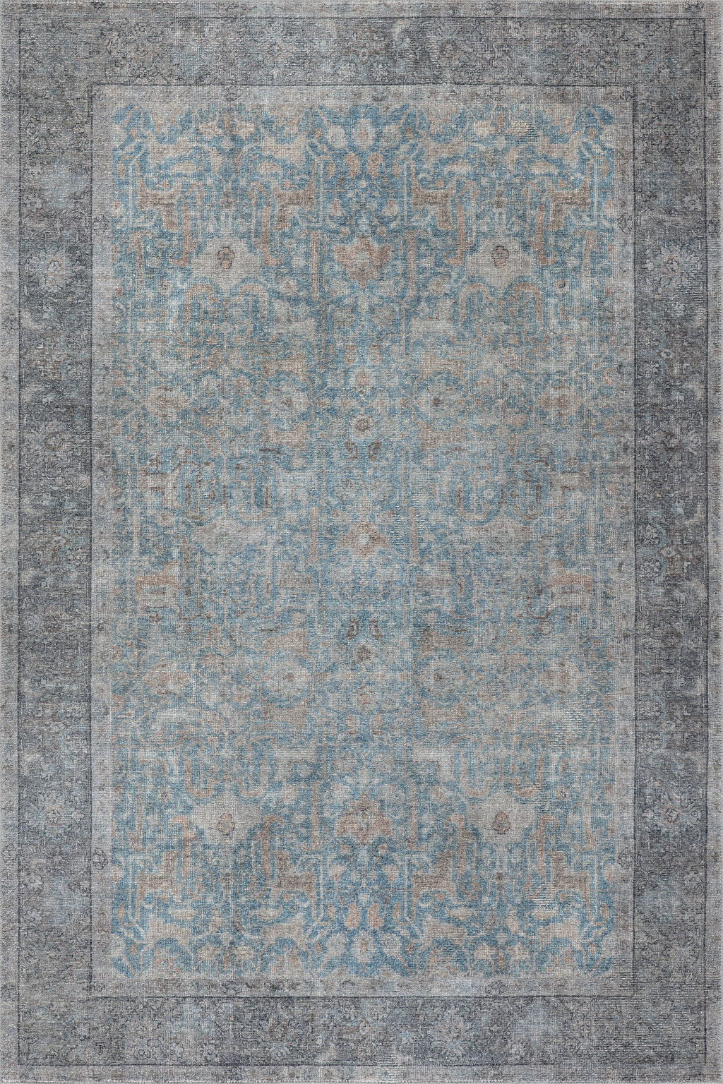 Odelia Vintage & Distressed Washable Rug | Blue