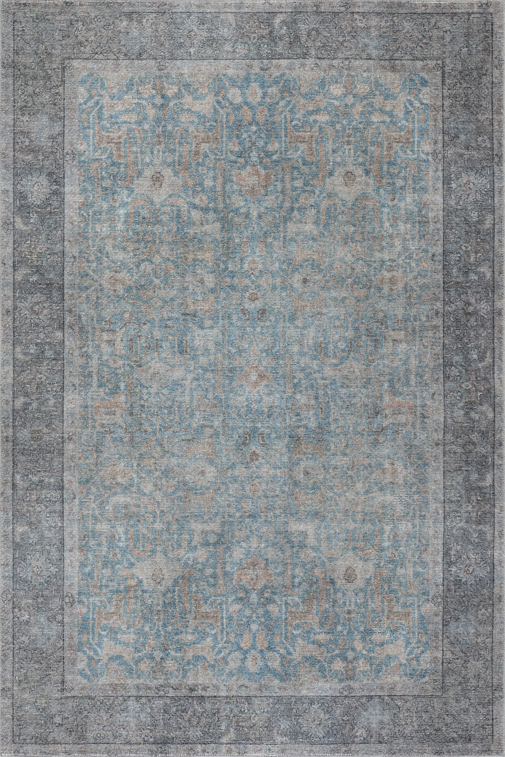 Odelia Vintage & Distressed Washable Rug | Blue